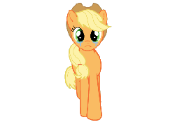 Size: 550x400 | Tagged: artist needed, source needed, safe, applejack, g4, animated, crying, female, walk cycle, walking