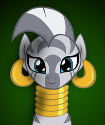 Size: 750x887 | Tagged: safe, artist:awokenarts, zecora, zebra, g4, cute, female, looking at you, simple background, smiling, solo, zecorable