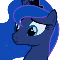 Size: 1000x1000 | Tagged: safe, artist:vunlinur, princess luna, pony, g4, luna eclipsed, season 2, close-up, female, sad, simple background, solo, transparent background, vector