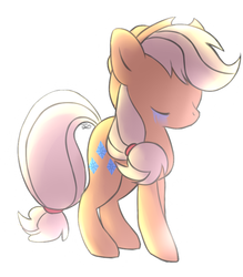 Size: 700x800 | Tagged: safe, artist:yolobutt, applejack, g4, crying, sad, simple background, swapped cutie marks, unhapplejack