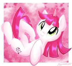 Size: 693x637 | Tagged: safe, artist:pegasisters82, lovestruck, pony, unicorn, g4, female, looking up, mare, smiling, solo
