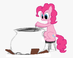Size: 678x540 | Tagged: safe, artist:justdayside, pinkie pie, earth pony, pony, friendship is witchcraft, pinkie's brew, g4, animated, cauldron, colored, female, solo, stirring