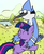 Size: 434x534 | Tagged: safe, twilight sparkle, bird, anthro, g4, crossover, hug, male, mordecai, regular show, ship:mordetwi, shipping