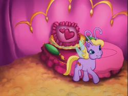 Size: 640x480 | Tagged: safe, screencap, breezie, pony, g3, the princess promenade, background pony, bed, flower, house, unnamed character, unnamed pony