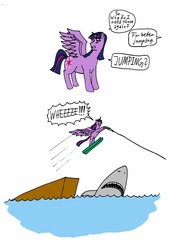 Size: 727x1000 | Tagged: safe, artist:wolfman-al, twilight sparkle, alicorn, pony, g4, alicorn drama, comic, dialogue, female, jump the shark, mare, simple background, twilight sparkle (alicorn), white background