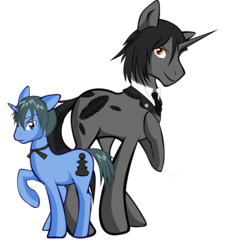 Size: 1868x1995 | Tagged: safe, artist:rainbowstarshower, pony, unicorn, black butler, ciel, ciel phantomhive, duo, kuroshitsuji, ponified, sebastian, sebastian michaelis