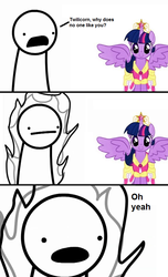 Size: 572x940 | Tagged: safe, twilight sparkle, alicorn, pony, g4, magical mystery cure, alicorn drama, asdfmovie, comic, cry some more, female, mare, marmite, twilight sparkle (alicorn)