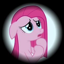 Size: 4000x4000 | Tagged: safe, artist:php19, pinkie pie, earth pony, pony, g4, black background, female, floppy ears, open mouth, pinkamena diane pie, sad, simple background, solo, vector