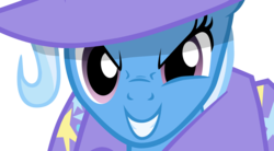 Size: 8000x4404 | Tagged: safe, artist:theaceofspadez, trixie, g4, absurd resolution, grin, simple background, smiling, transparent background, vector