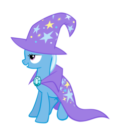 Size: 10000x10000 | Tagged: safe, artist:theaceofspadez, trixie, pony, unicorn, g4, absurd resolution, cape, clothes, hat, simple background, smiling, transparent background, trixie's cape, trixie's hat, vector