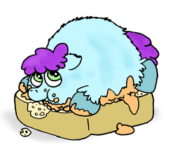 Size: 1461x1284 | Tagged: safe, artist:coalheart, fluffy pony, pony, bread, fluffy pony original art, tiny, tiny ponies, toy fluffy