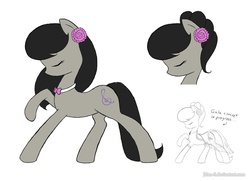 Size: 900x650 | Tagged: safe, artist:jdan-s, octavia melody, earth pony, pony, g4, alternate hairstyle, eyes closed, female, flower in hair, pretty, raised hoof, solo