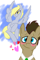 Size: 2000x3000 | Tagged: safe, artist:augustraes, derpy hooves, doctor whooves, time turner, pegasus, pony, g4, female, mare, ship:doctorderpy, shipping, simple background, transparent background