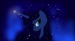 Size: 1920x1065 | Tagged: safe, artist:pinkeypie194, princess luna, alicorn, pony, g4, bust, female, mare, solo, stars