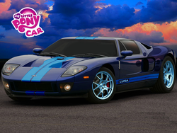 Size: 1024x768 | Tagged: safe, artist:shadowbolt240z, princess luna, g4, car, ford, ford gt