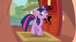 Size: 763x424 | Tagged: safe, screencap, twilight sparkle, g4, magical mystery cure, youtube caption