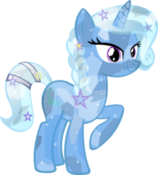 Size: 3274x3625 | Tagged: safe, artist:vector-brony, trixie, crystal pony, pony, unicorn, g4, alternate hairstyle, crystal trixie, crystallized, female, horn, jewelry, mare, simple background, smiling, solo, transparent background, vector