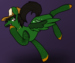 Size: 828x697 | Tagged: safe, artist:lawlipop2010, crossover, fishnet stockings, hat, ponified, the walking dead