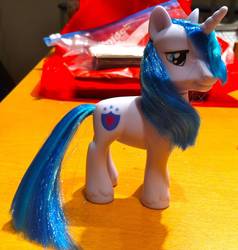 Size: 1696x1780 | Tagged: safe, shining armor, pony, g4, brushable, irl, male, photo, rehaired, solo, toy