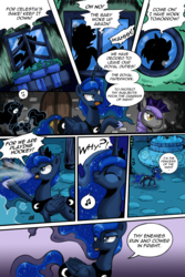 Size: 1000x1500 | Tagged: safe, artist:darkstarchan, princess luna, bat pony, pony, g4, comic, night guard, the fallen moon