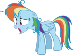 Size: 770x578 | Tagged: safe, artist:vector-brony, rainbow dash, pegasus, pony, g4, bruised, female, mare, messy mane, simple background, solo, transparent background, vector