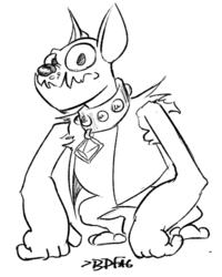 Size: 494x617 | Tagged: safe, artist:boreddrawfag, rover, diamond dog, g4, lineart, simple background, white background