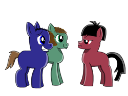 Size: 1032x774 | Tagged: safe, artist:rad-toucan, curly howard, larry fine, moe howard, ponified, simple background, the three stooges, transparent background