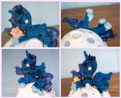 Size: 1368x1100 | Tagged: safe, artist:piquipauparro, princess luna, clefairy, pony, g4, fluffy, food, irl, moon, photo, plushie, solo