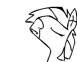 Size: 500x400 | Tagged: safe, artist:weaver, oc, oc only, oc:ice pack, pony, ask ice pack, animated, flash, frame by frame, monochrome, nodding, simple background, solo, sound at source, white background