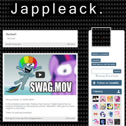 Size: 874x873 | Tagged: safe, artist:hotdiggedydemon, rainbow dash, twilight sparkle, .mov, swag.mov, g4, jappleack