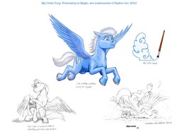 Size: 1280x971 | Tagged: safe, artist:baron engel, oc, oc only, oc:sky brush, pegasus, pony, butt, cutie mark, faceplant, male, nudity, pencil drawing, plot, sheath, simple background, stallion, traditional art, white background, wing oil