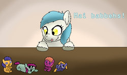 Size: 1024x610 | Tagged: safe, artist:inkiepie, fluffy pony, fluffy pony foals, fluffy pony mother