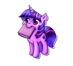 Size: 854x768 | Tagged: safe, artist:stein225, twilight sparkle, pony, g4, book, female, mouth hold, solo, young