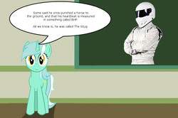 Size: 887x588 | Tagged: safe, lyra heartstrings, g4, chalkboard, human studies101 with lyra, the stig, top gear