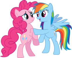 Size: 1022x822 | Tagged: safe, artist:uxyd, pinkie pie, rainbow dash, earth pony, pegasus, pony, g4, bipedal, duo, simple background, svg, transparent background, vector