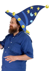 Size: 250x359 | Tagged: safe, star swirl the bearded, human, g4, barely pony related, hat, no pony, richard stallman, simple background, stallman the bearded, star swirl the bearded hat, transparent background