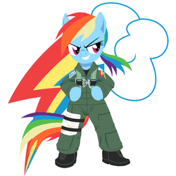 Size: 1000x1000 | Tagged: safe, artist:30clock, rainbow dash, pony, g4, bipedal, boots, clothes, military uniform, pixiv, shoes