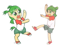 Size: 806x598 | Tagged: safe, human, crossover, human ponidox, koiwai yotsuba, ponified, yotsuba