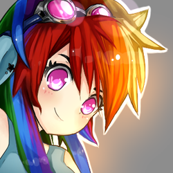 Size: 320x320 | Tagged: dead source, safe, artist:mynameisstump, rainbow dash, human, g4, eared humanization, female, humanized, solo