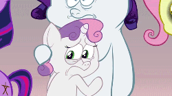 Size: 500x281 | Tagged: safe, artist:hotdiggedydemon, fluttershy, rarity, sweetie belle, twilight sparkle, .mov, swag.mov, g4, animated, female, pony.mov, slaverty