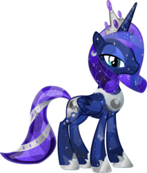 Size: 2066x2427 | Tagged: safe, artist:vector-brony, princess luna, alicorn, crystal alicorn, crystal pony, pony, g4, alternate hairstyle, crystallized, female, mare, simple background, solo, transparent background, vector