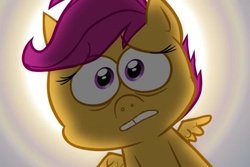 Size: 960x640 | Tagged: safe, artist:hotdiggedydemon, scootaloo, .mov, swag.mov, g4, gap teeth, pony.mov