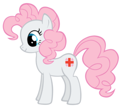 Size: 1656x1446 | Tagged: safe, artist:durpy, color edit, nurse redheart, pinkie pie, earth pony, pony, g4, female, recolor, simple background, solo, transparent background, vector