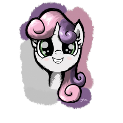 Size: 3000x3000 | Tagged: safe, artist:supxyro, sweetie belle, pony, g4, bust, cute, diasweetes, happy, looking up, ocbetes, portrait, smiling, solo