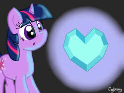 Size: 1024x768 | Tagged: safe, artist:thebrokencog, twilight sparkle, pony, unicorn, g4, crystal heart, unicorn twilight