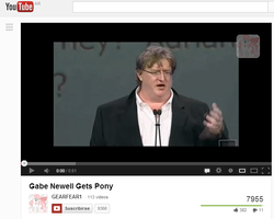 Size: 699x558 | Tagged: safe, fake, gabe newell, youtube