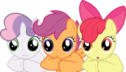 Size: 5525x3181 | Tagged: safe, artist:chrispy248, apple bloom, scootaloo, sweetie belle, g4, cutie mark crusaders, simple background, transparent background, vector