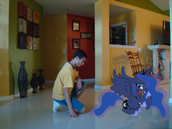 Size: 640x480 | Tagged: safe, artist:luisbonilla, princess luna, human, g4, flower, irl, photo, ponies in real life