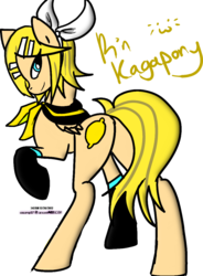 Size: 844x1148 | Tagged: safe, artist:coolspyro17, butt, female, kagamine rin, mare, plot, ponified, vocaloid