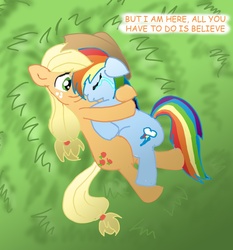 Size: 1050x1128 | Tagged: safe, artist:death-is-death, applejack, rainbow dash, pony, g4, crying, fanfic, female, hat, lesbian, ship:appledash, shipping